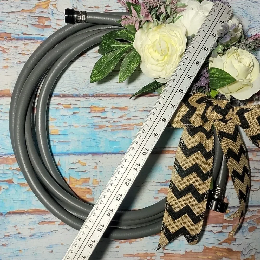 Hose Wreath Gray Floral Garden Hose Wreath